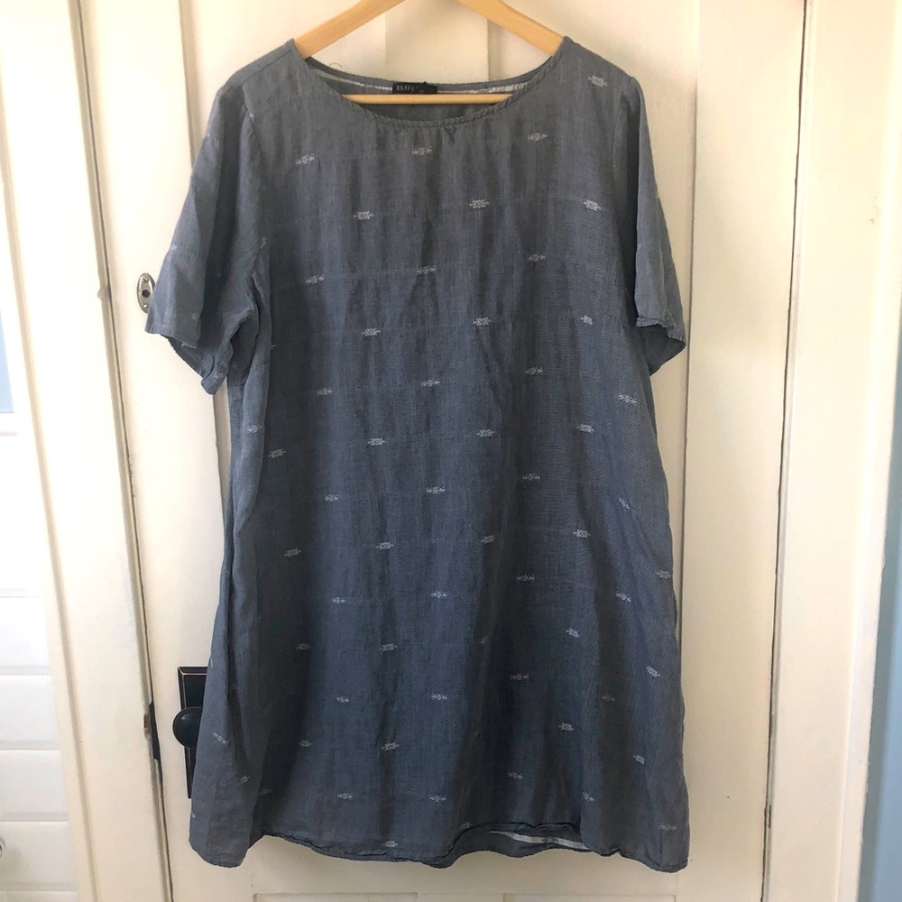 Eileen Fisher XL cotton Gray shift dress